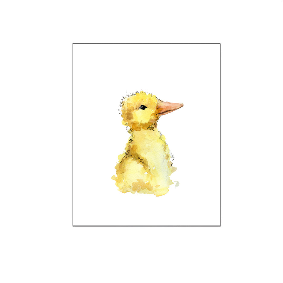 Aquarel dieren eend - Bos en boerderij