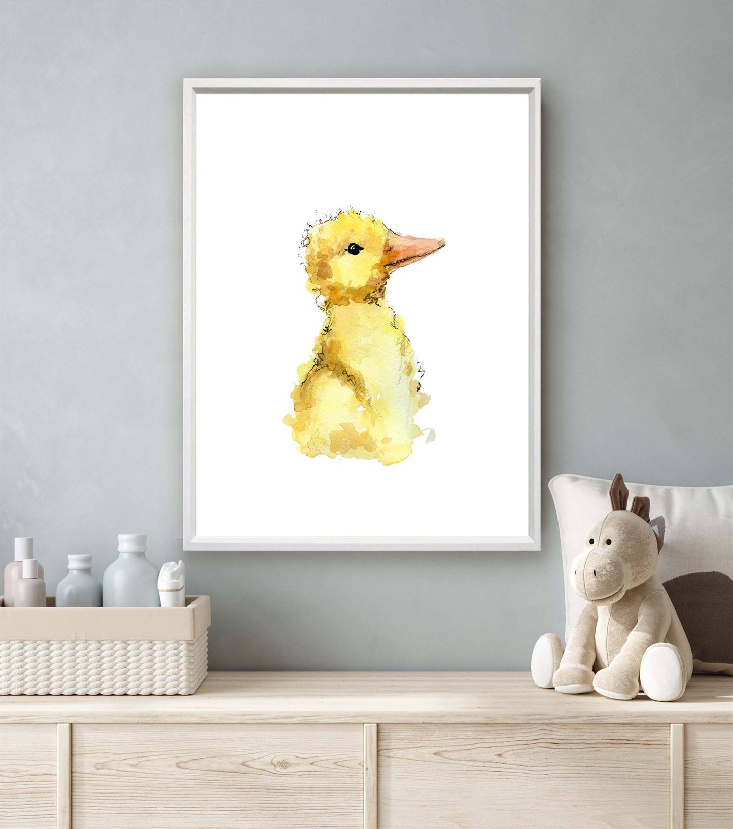 Aquarel dieren eend - Bos en boerderij