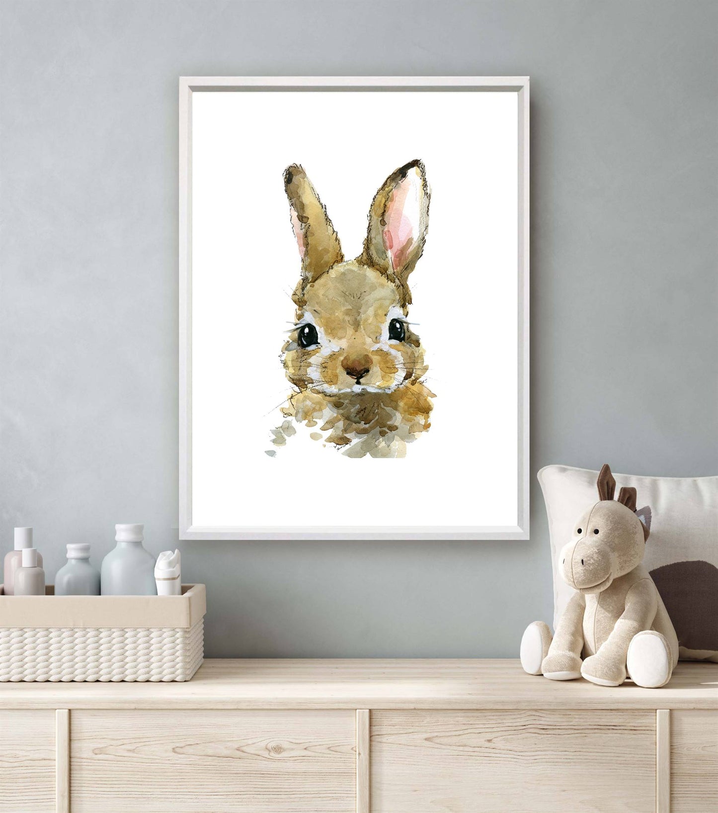 Aquarel dieren konijntje - Bos en boerderij