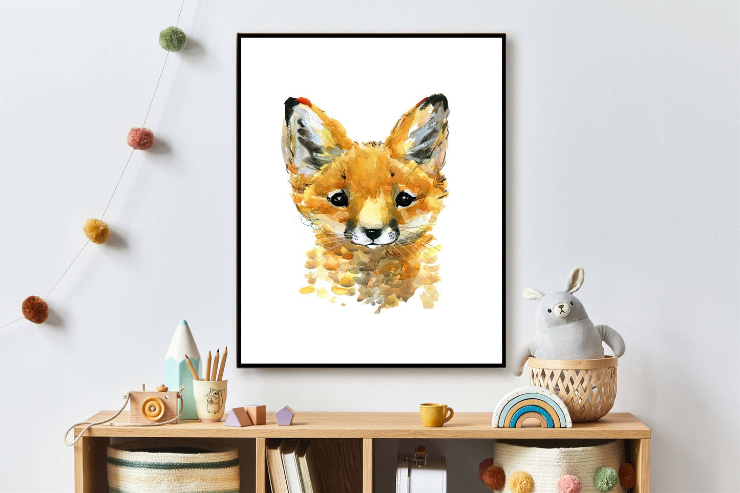 Aquarel dieren vosje - Bos en boerderij