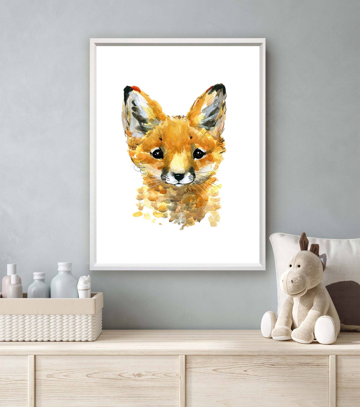 Aquarel dieren vosje - Bos en boerderij