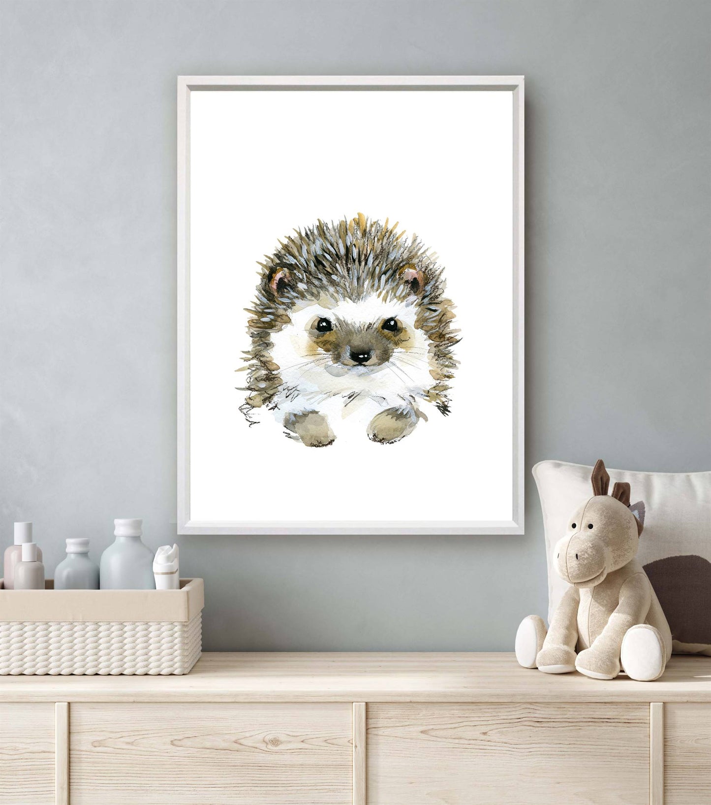 Aquarel dieren egel - Bos en boerderij