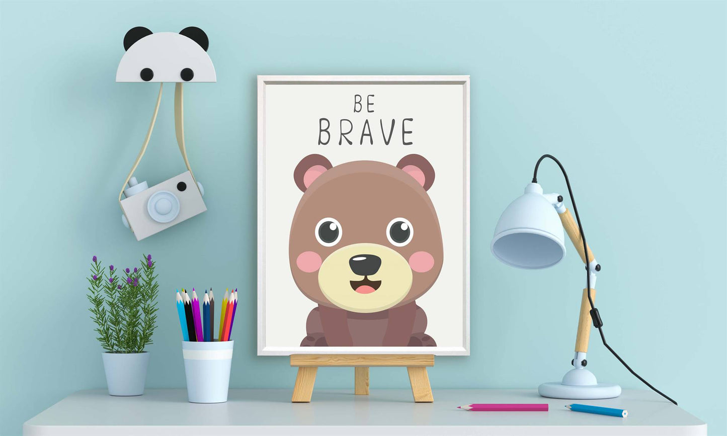 Dieren beer be brave - Dieren met motivatie tekst