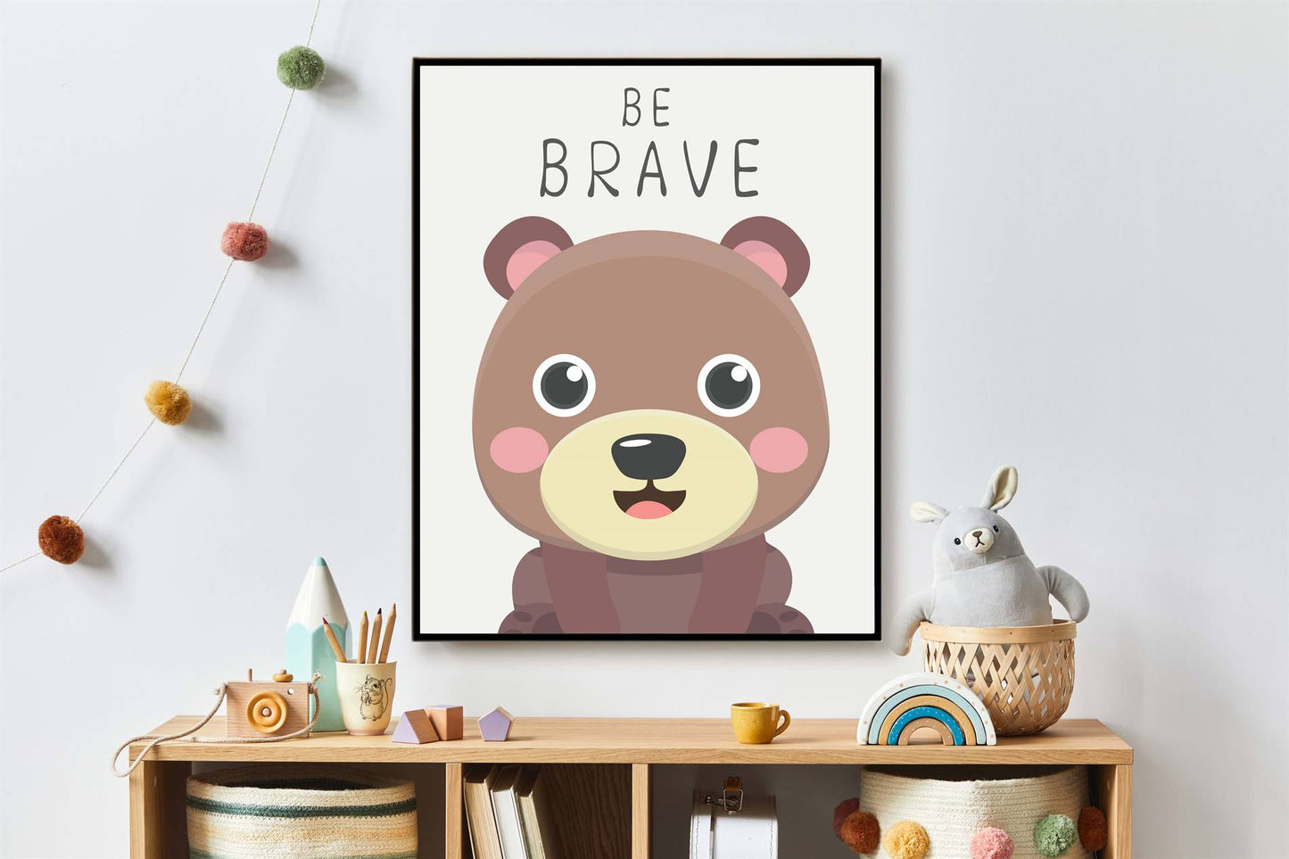 Dieren beer be brave - Dieren met motivatie tekst