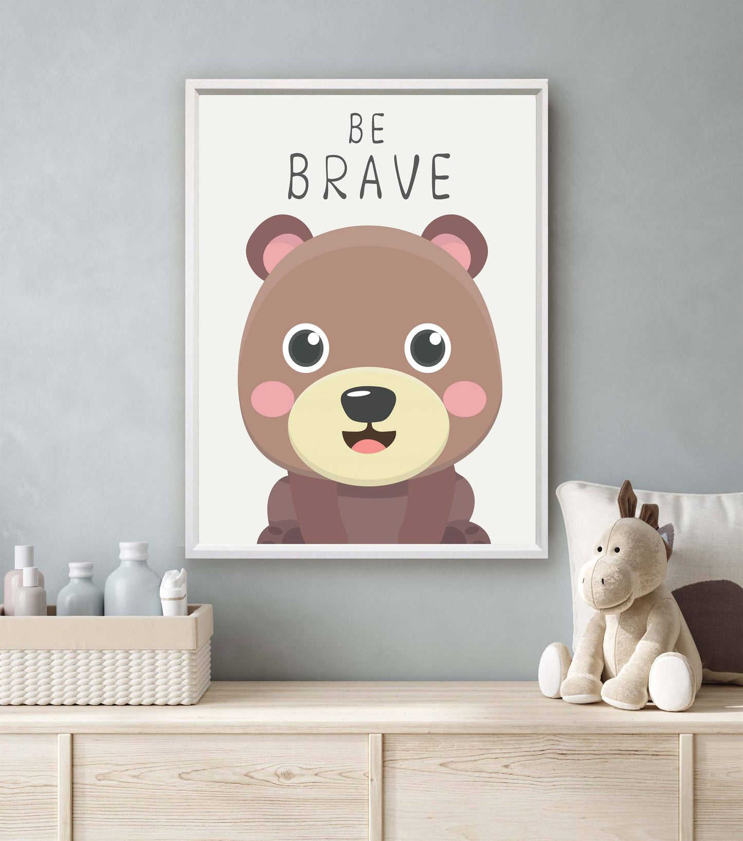Dieren beer be brave - Dieren met motivatie tekst