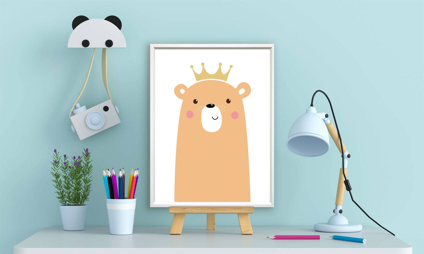 Lieve dieren beertje met kroon - Oranje