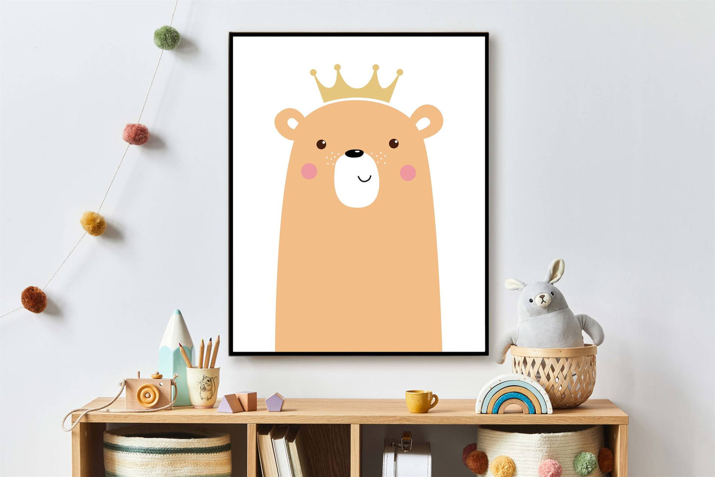 Lieve dieren beertje met kroon - Oranje