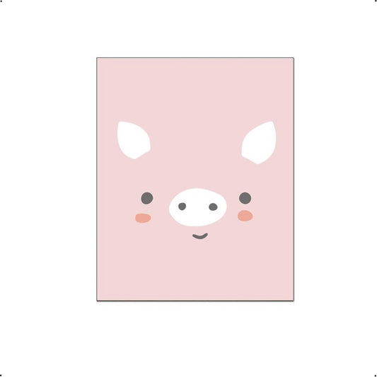 Big / varken gezicht met roze achtergrond - Dieren
