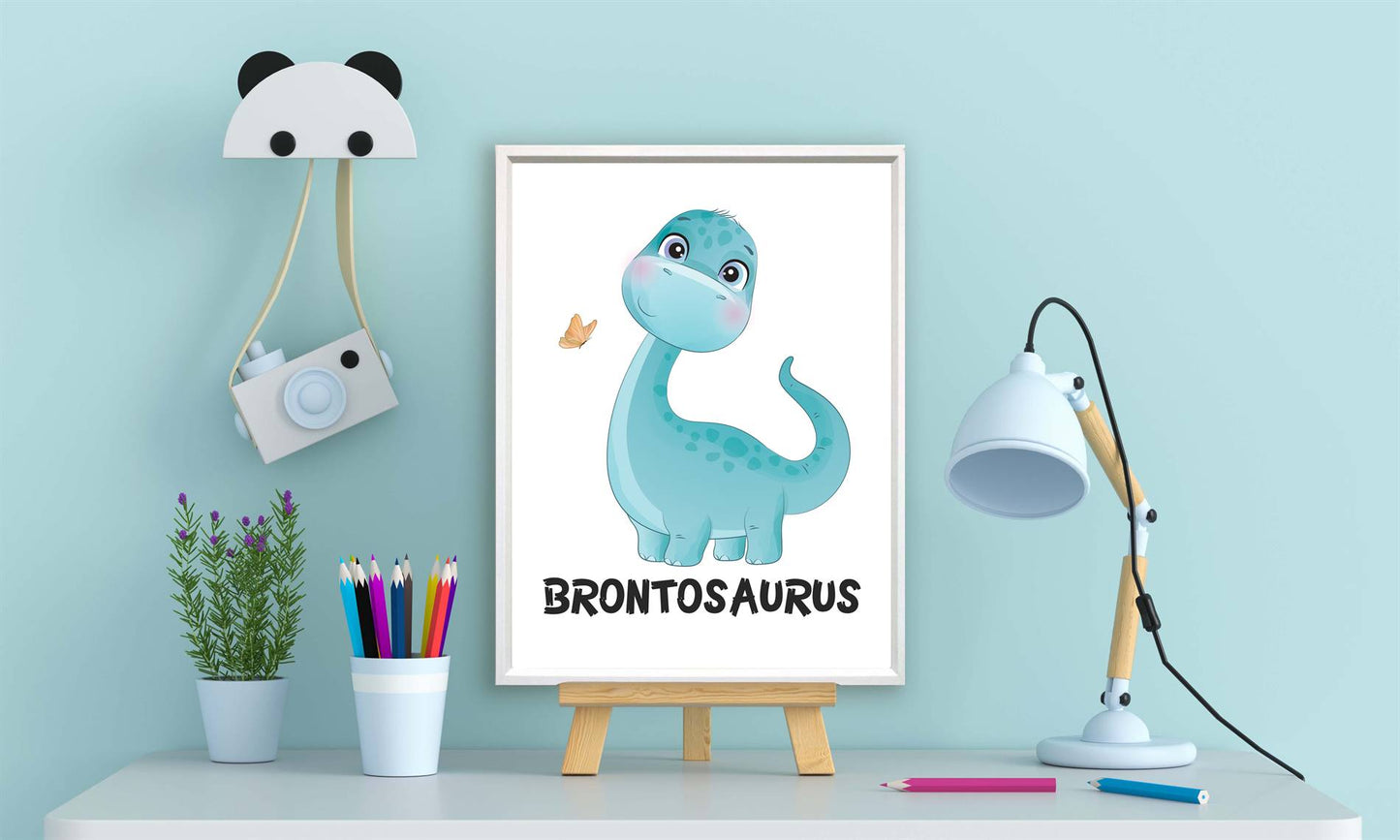 Cute dino brontosaurus met naam - Dinosaurussen