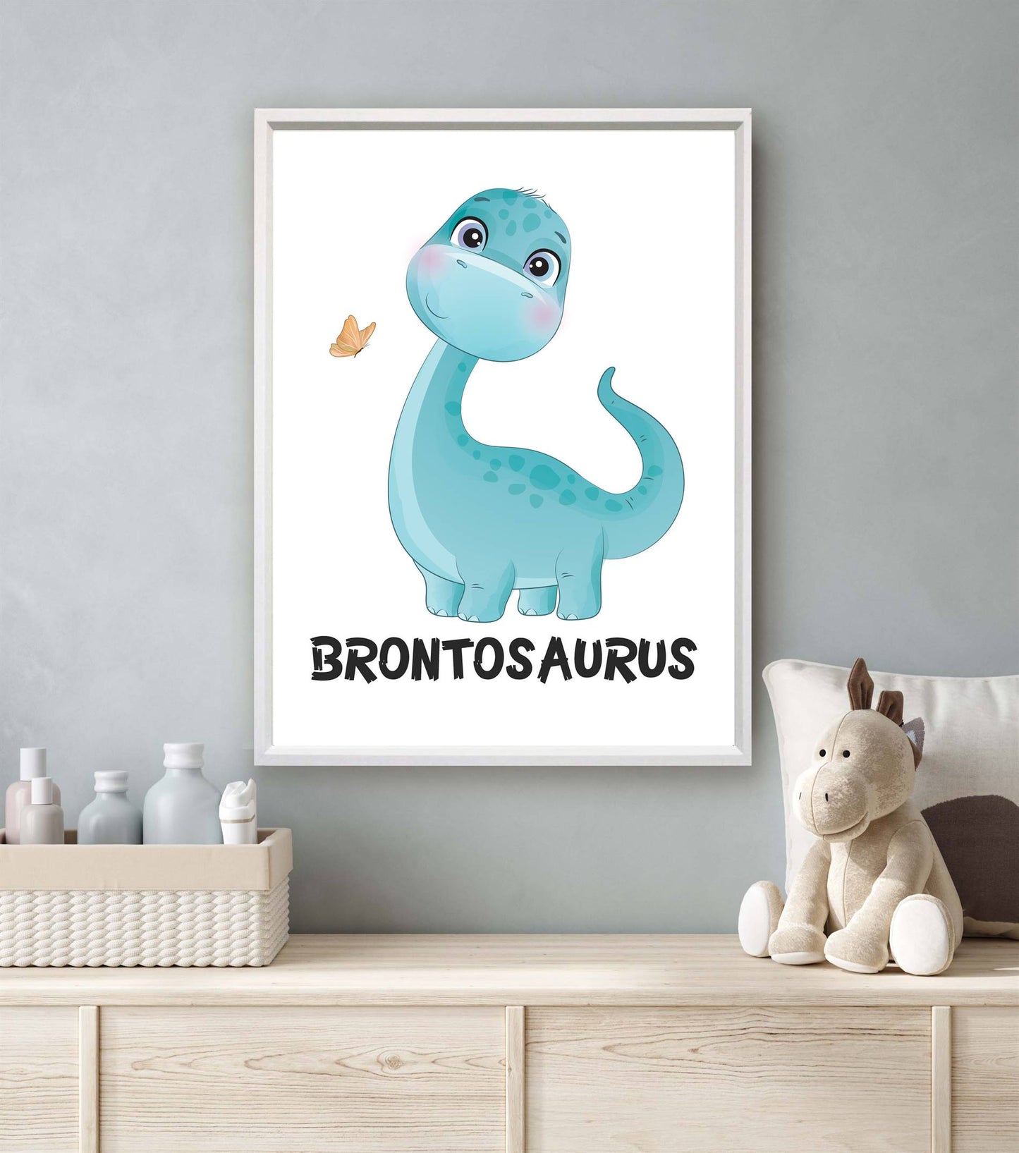 Cute dino brontosaurus met naam - Dinosaurussen
