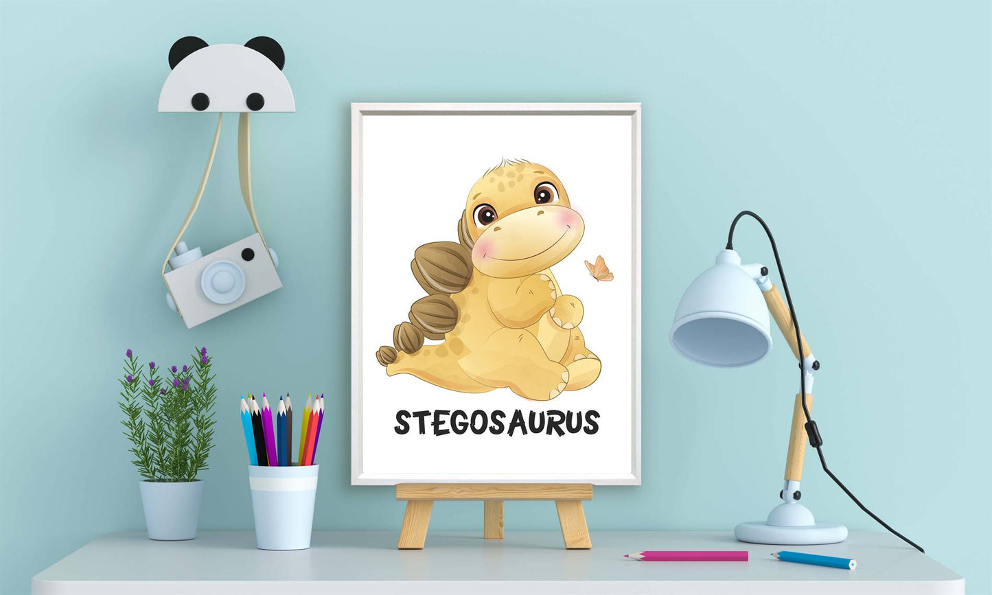 Cute dino stegosaurus met naam - Dinosaurussen