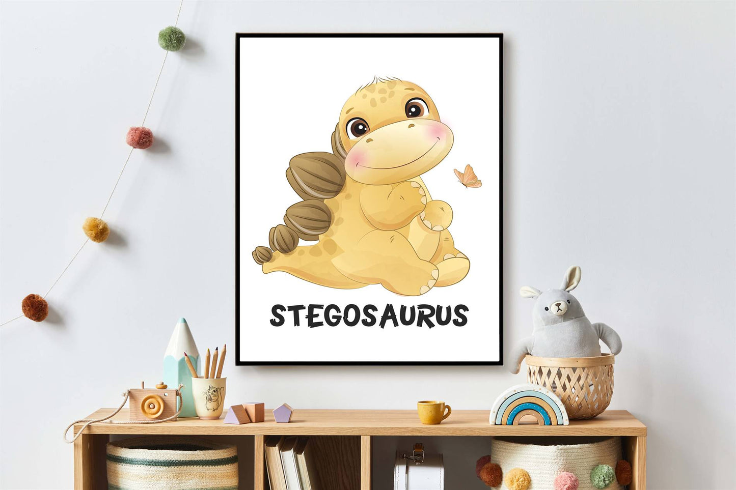 Cute dino stegosaurus met naam - Dinosaurussen