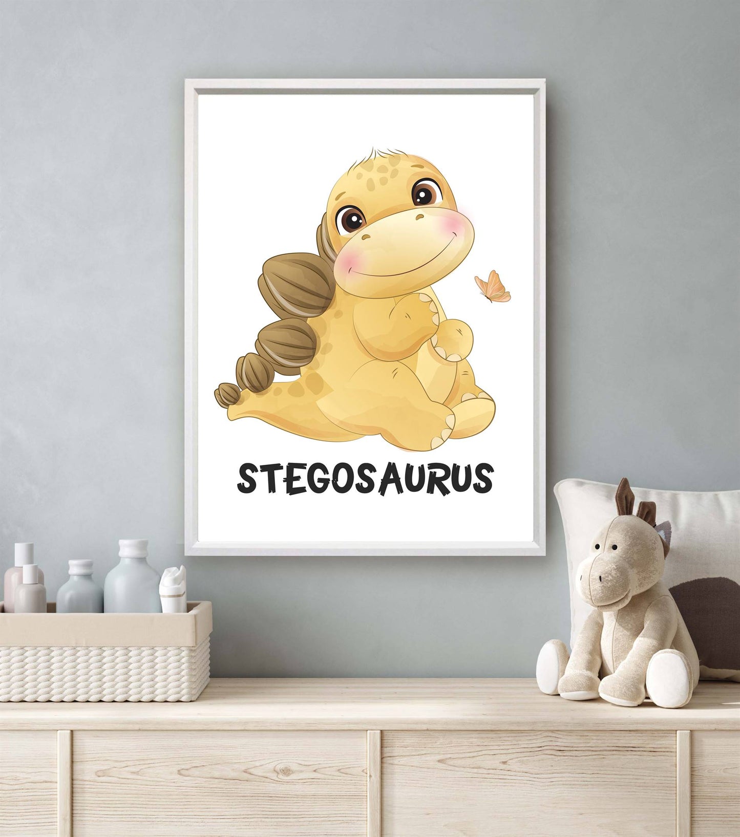 Cute dino stegosaurus met naam - Dinosaurussen