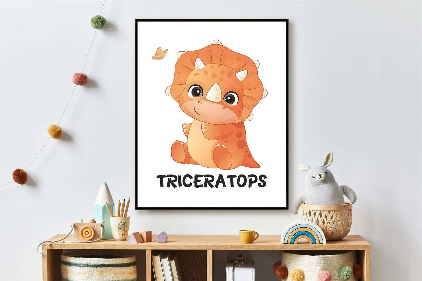 Cute dino triceratops met naam - Dinosaurussen