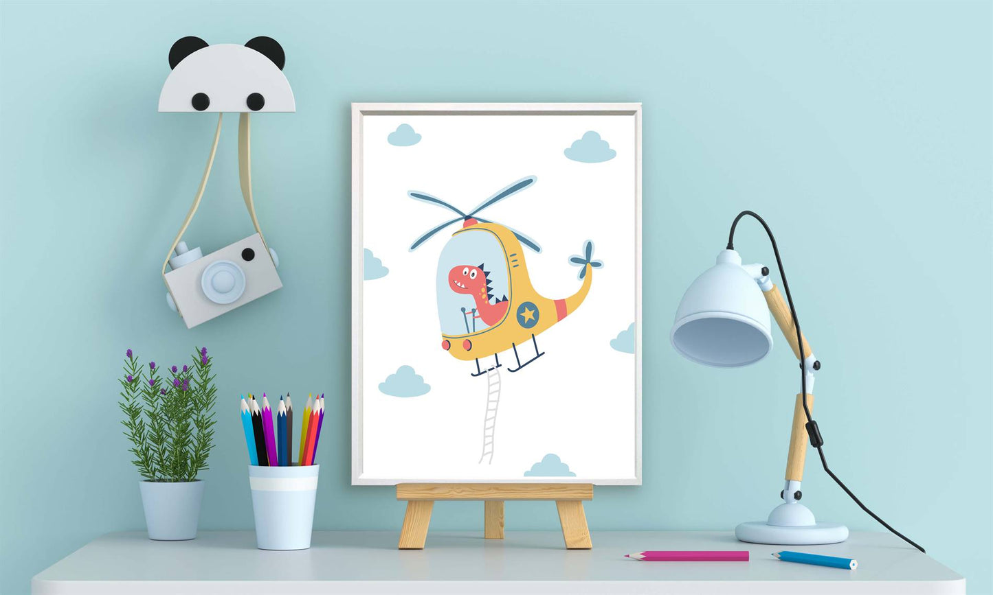 Dinosaurus in een helicopter - Dino in de lucht