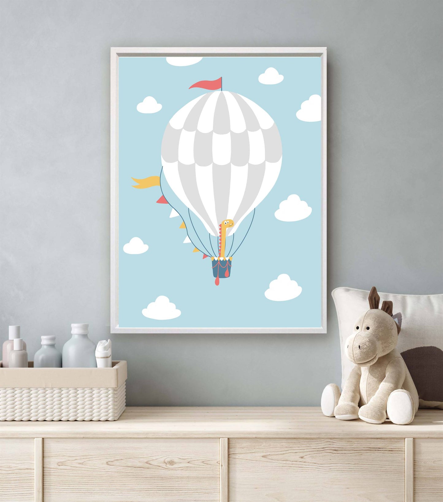 Dinosaurus in een luchtballon - Dino in de lucht