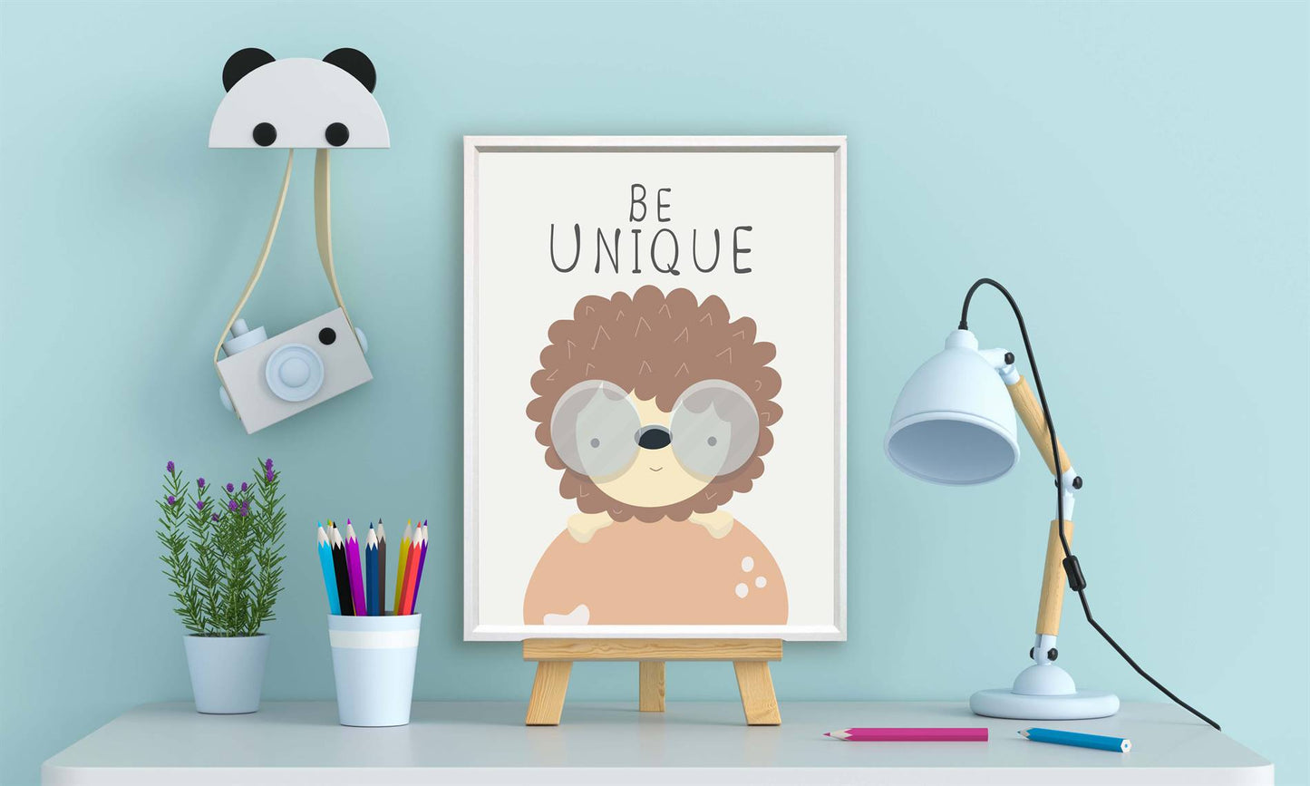 Dieren egel be unique - Dieren met motivatie tekst