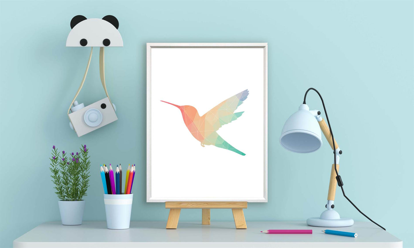 Geometrisch gekleurde kolibri - Geometrische dieren