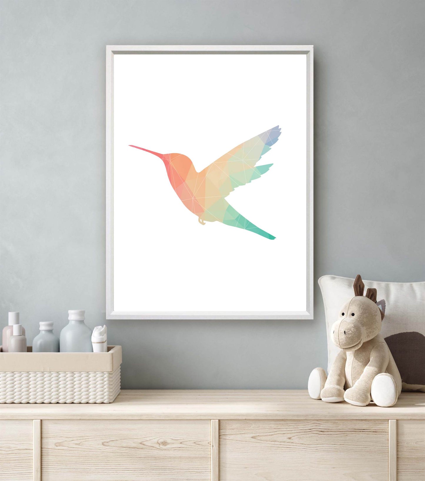 Geometrisch gekleurde kolibri - Geometrische dieren