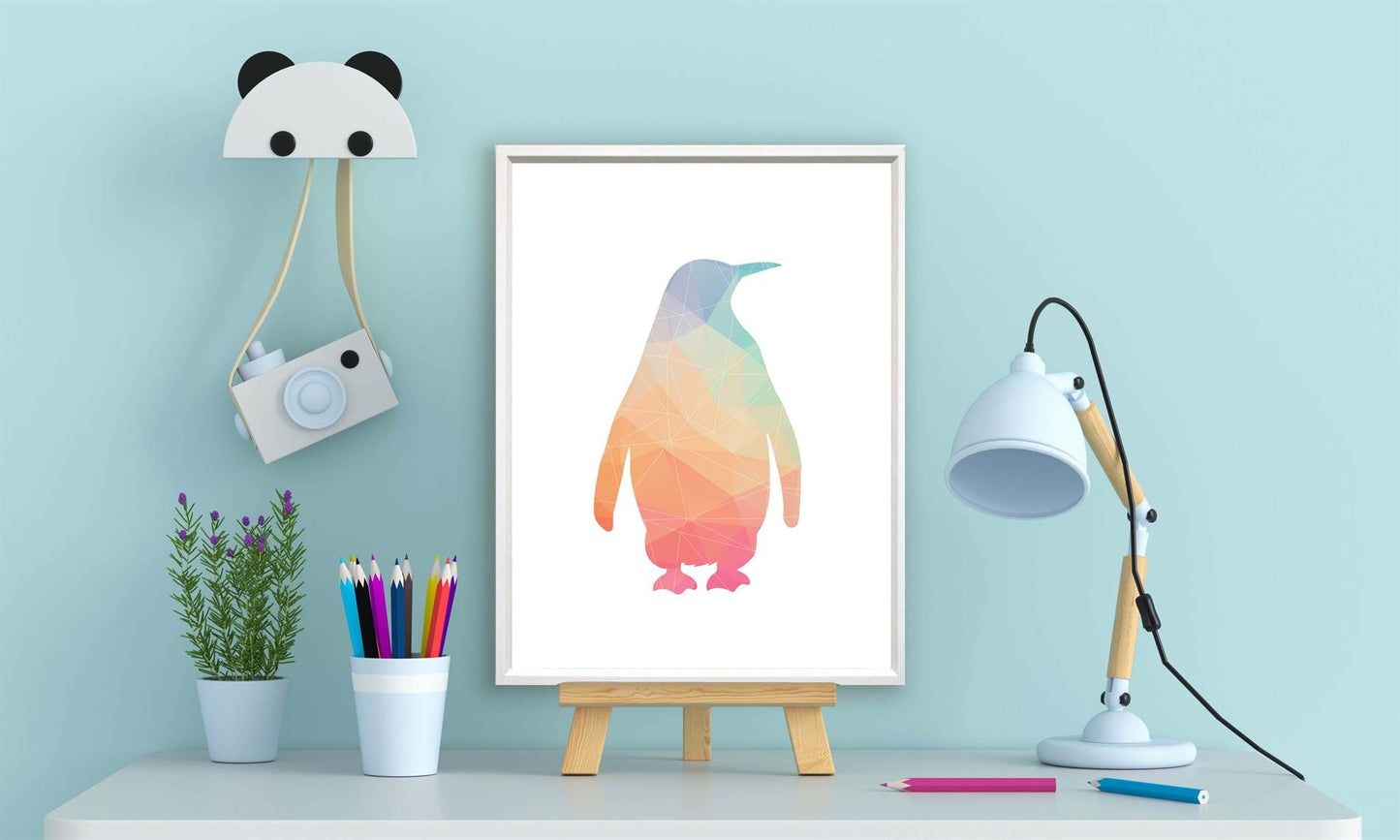 Geometrisch gekleurde pinguin - Geometrische dieren