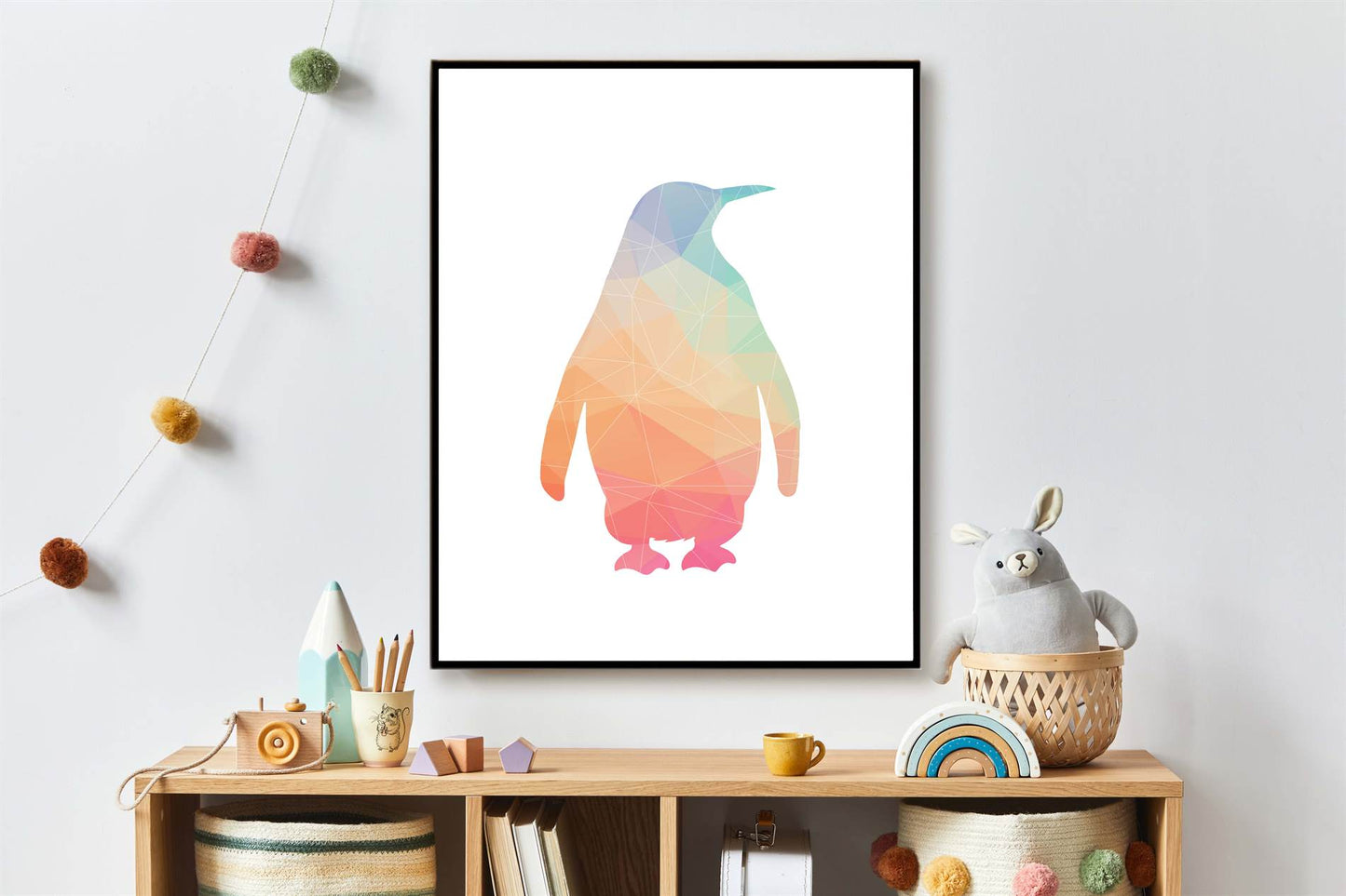 Geometrisch gekleurde pinguin - Geometrische dieren
