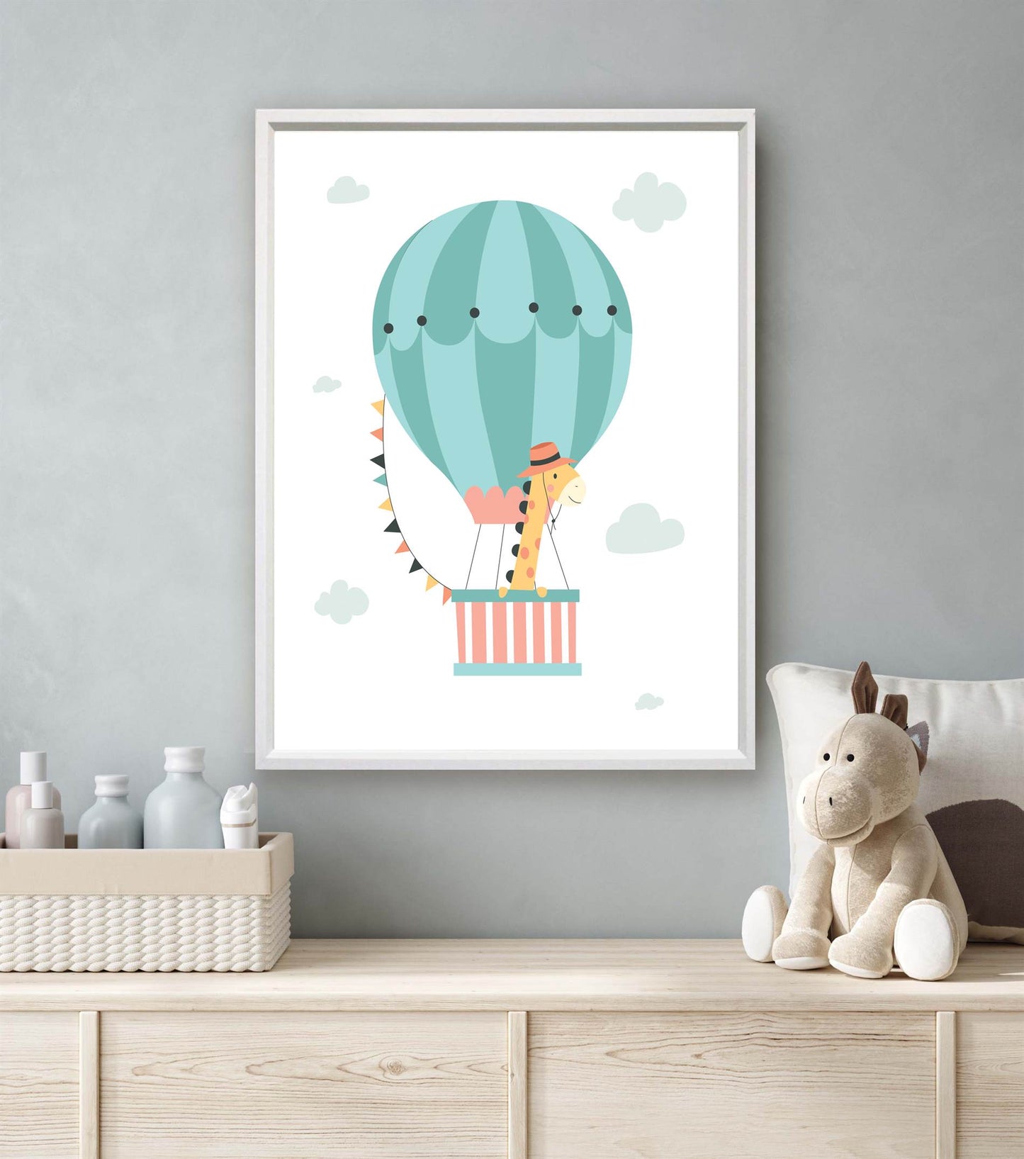 Giraf in een luchtballon - Dieren in luchtballon