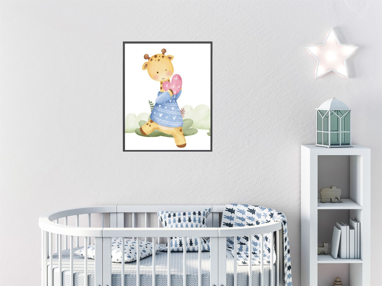 Aquarel giraf met hartje - Dieren