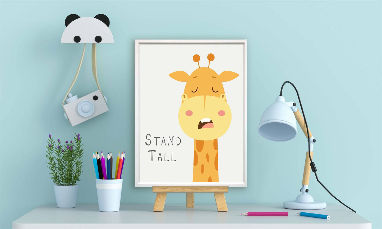 Dieren giraf stand tall - Dieren met motivatie tekst