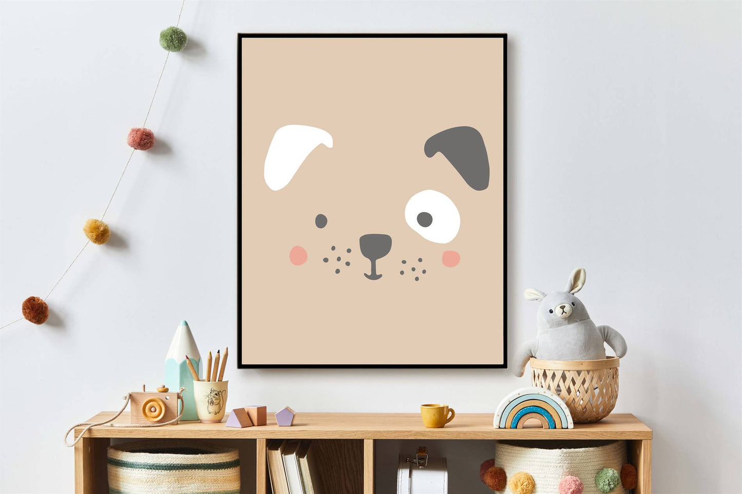 Hondje gezicht met bruine achtergrond - Dieren