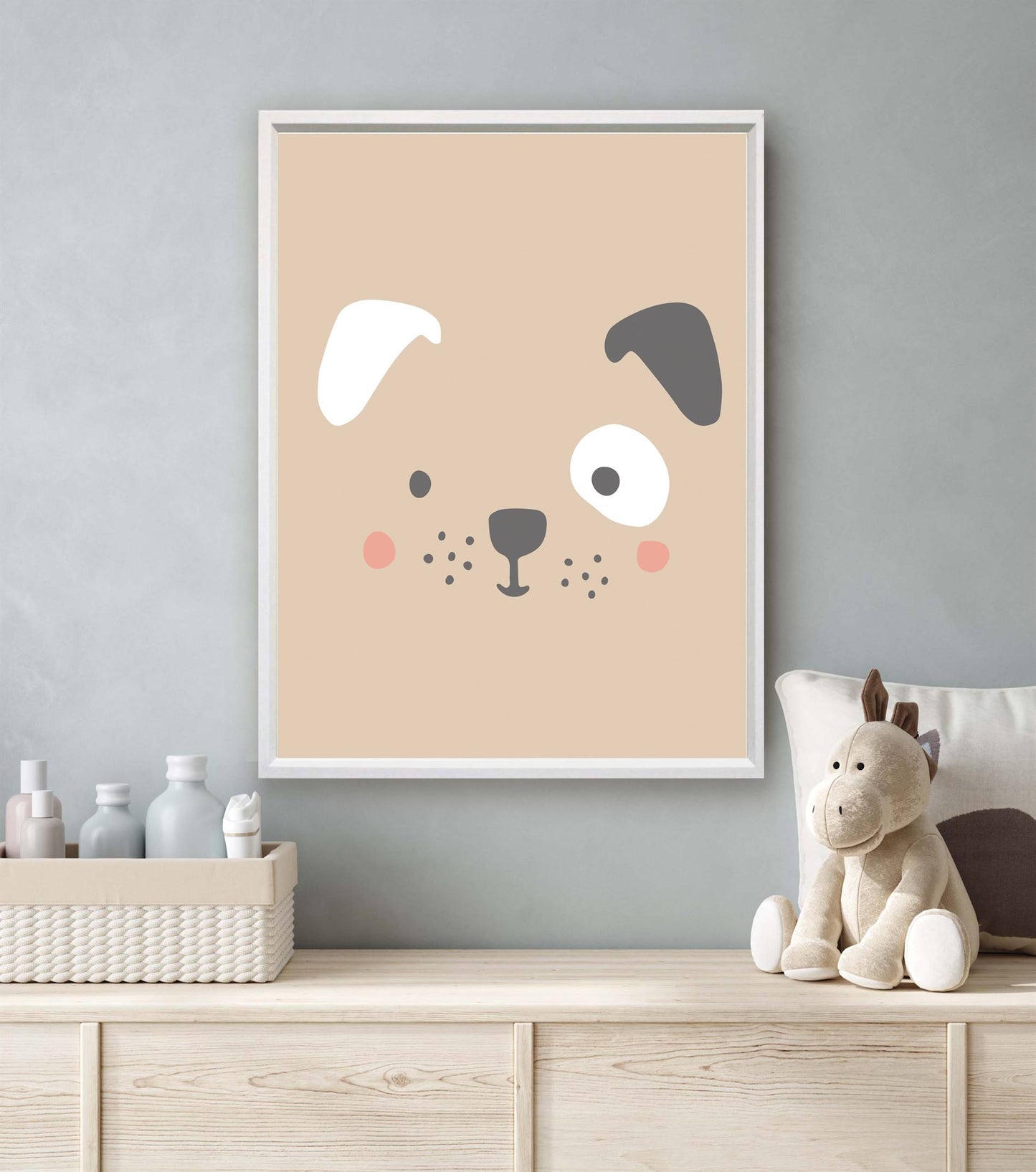 Hondje gezicht met bruine achtergrond - Dieren