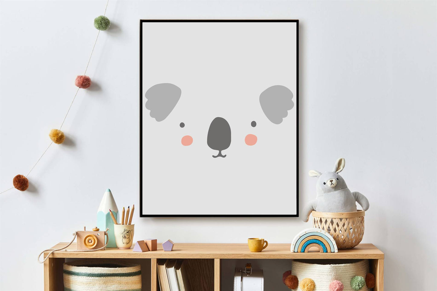 Koala gezicht met grijze achtergrond - Dieren
