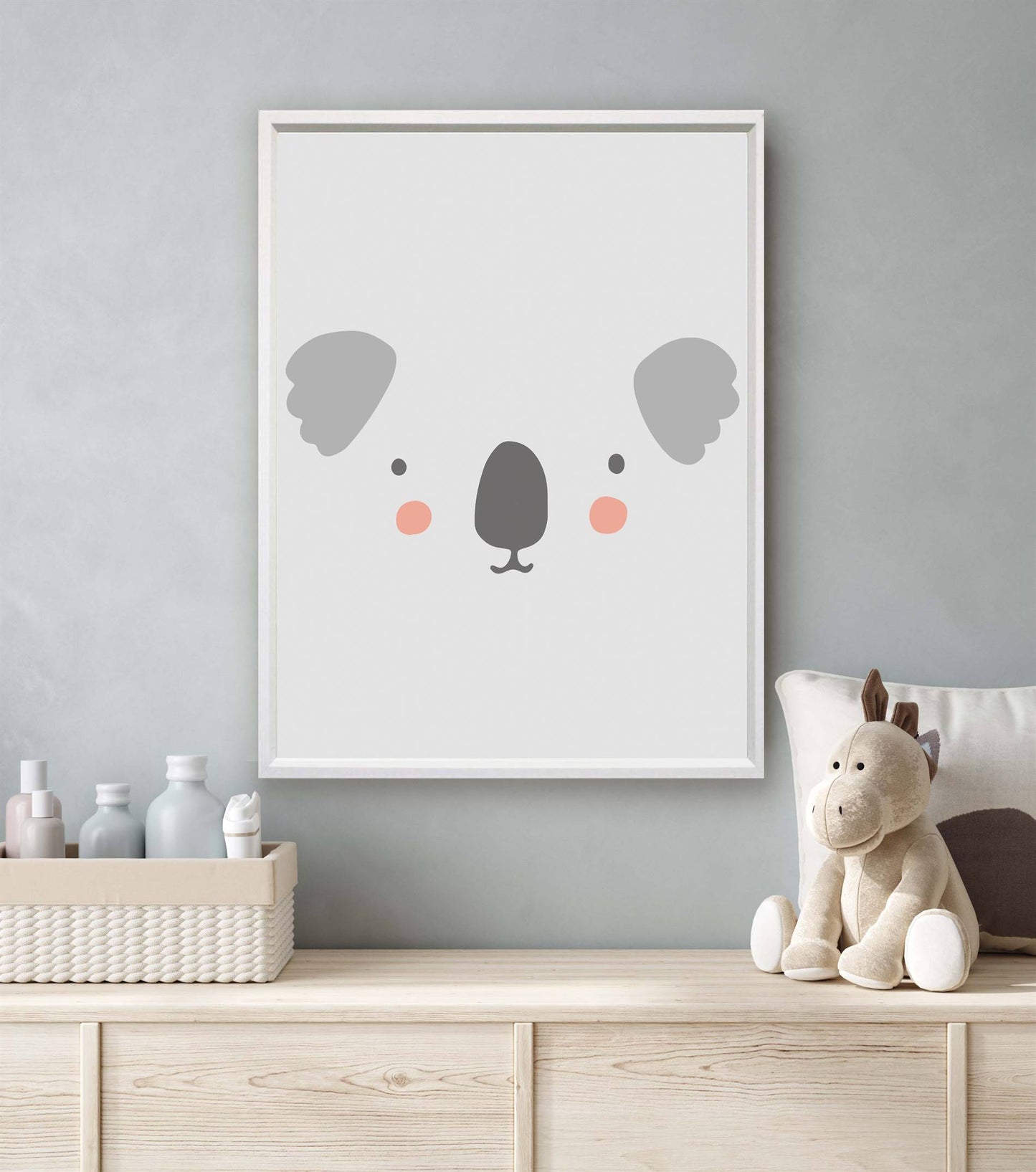 Koala gezicht met grijze achtergrond - Dieren