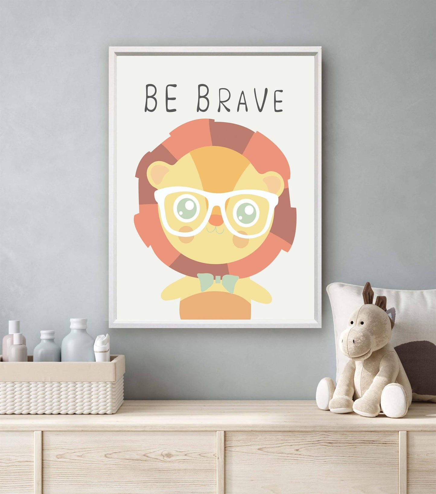 Dieren leeuw be brave - Dieren met motivatie tekst