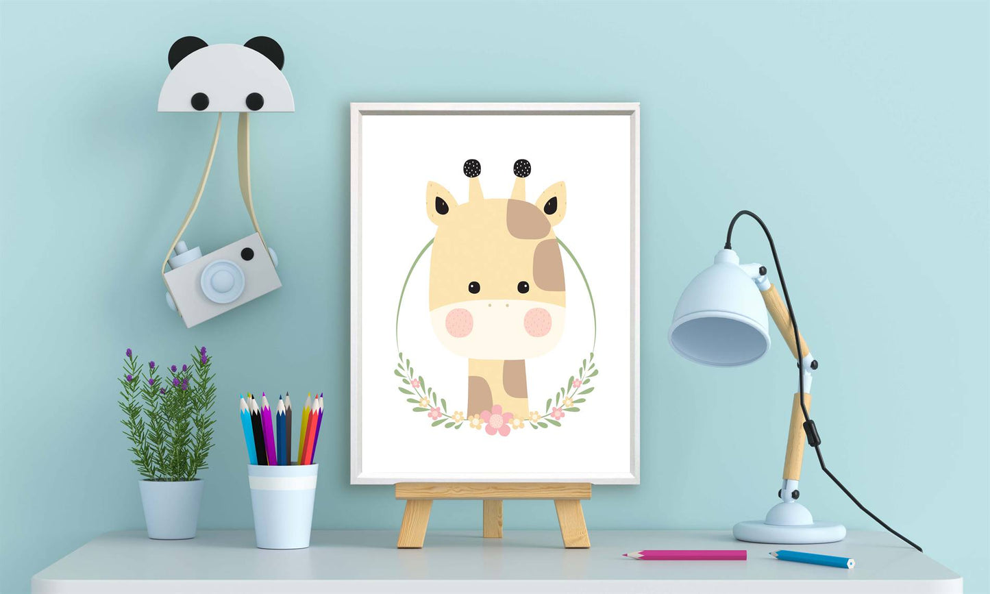 Lieve giraf met krans - Lieve jungle dieren