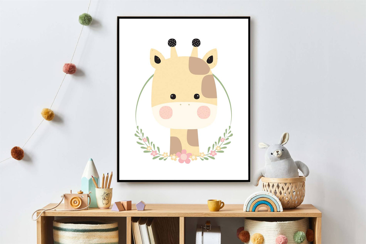 Lieve giraf met krans - Lieve jungle dieren