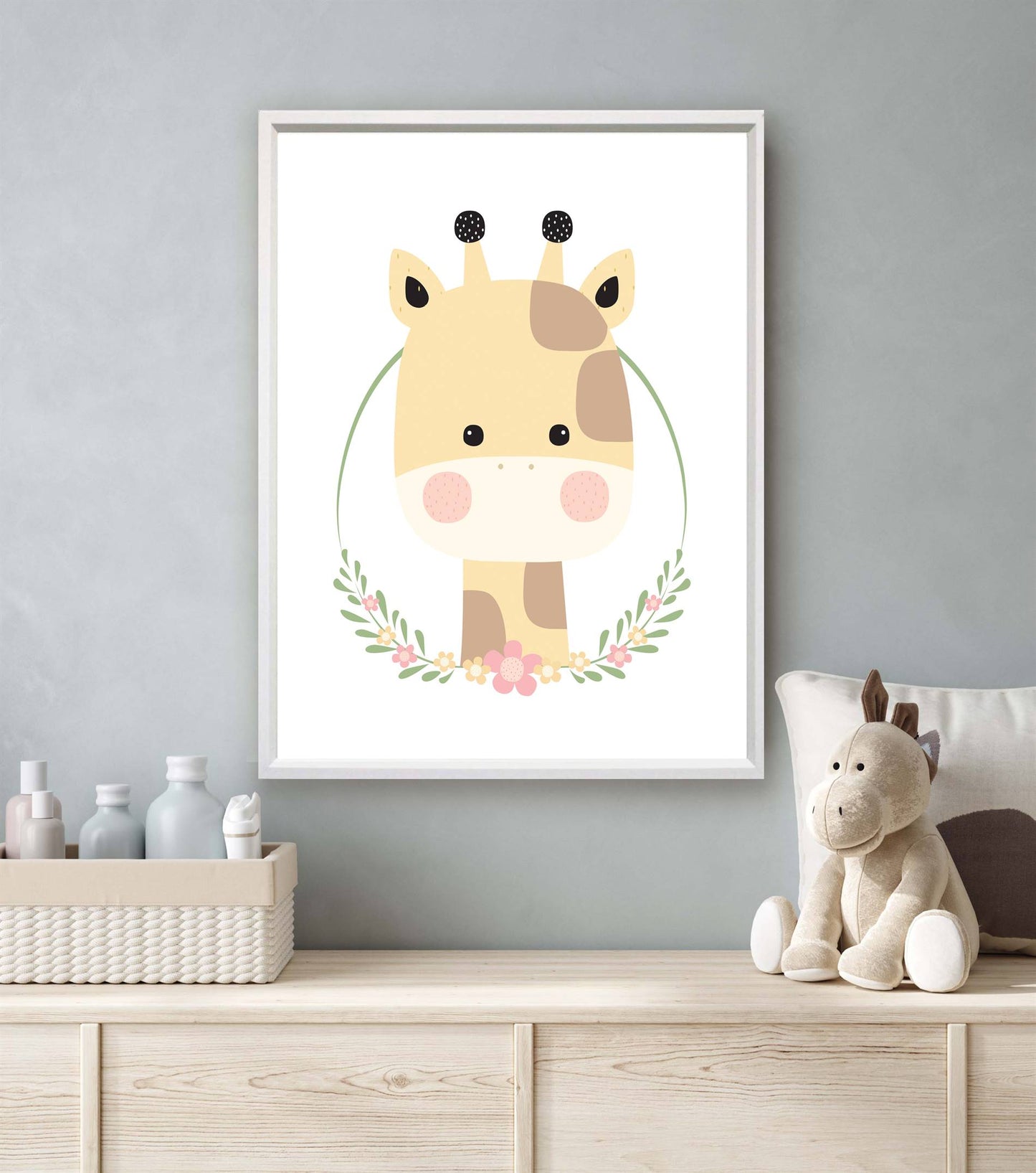 Lieve giraf met krans - Lieve jungle dieren