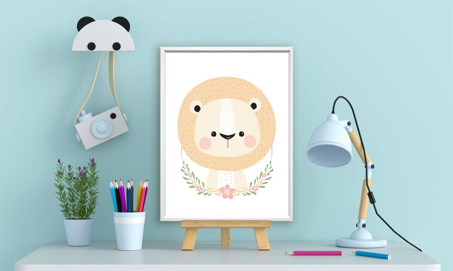 Lieve leeuw met krans - Lieve jungle dieren