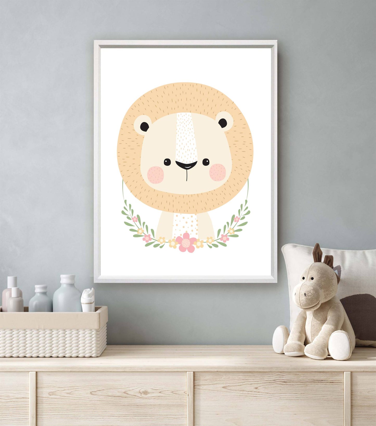 Lieve leeuw met krans - Lieve jungle dieren