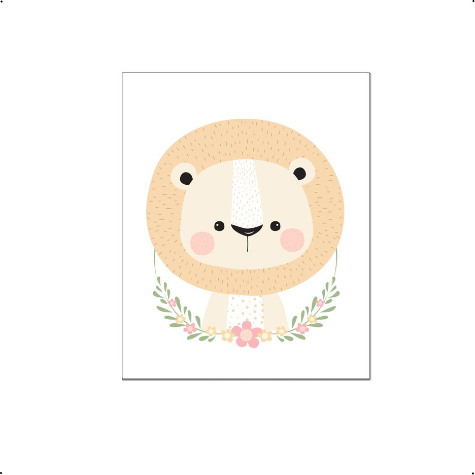 Lieve leeuw met krans - Lieve jungle dieren