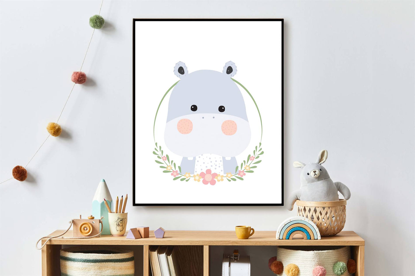 Lieve nijlpaard met krans - Lieve jungle dieren