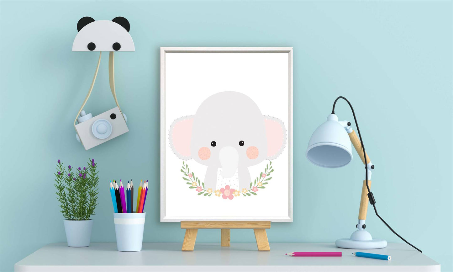 Lieve olifant met krans - Lieve jungle dieren