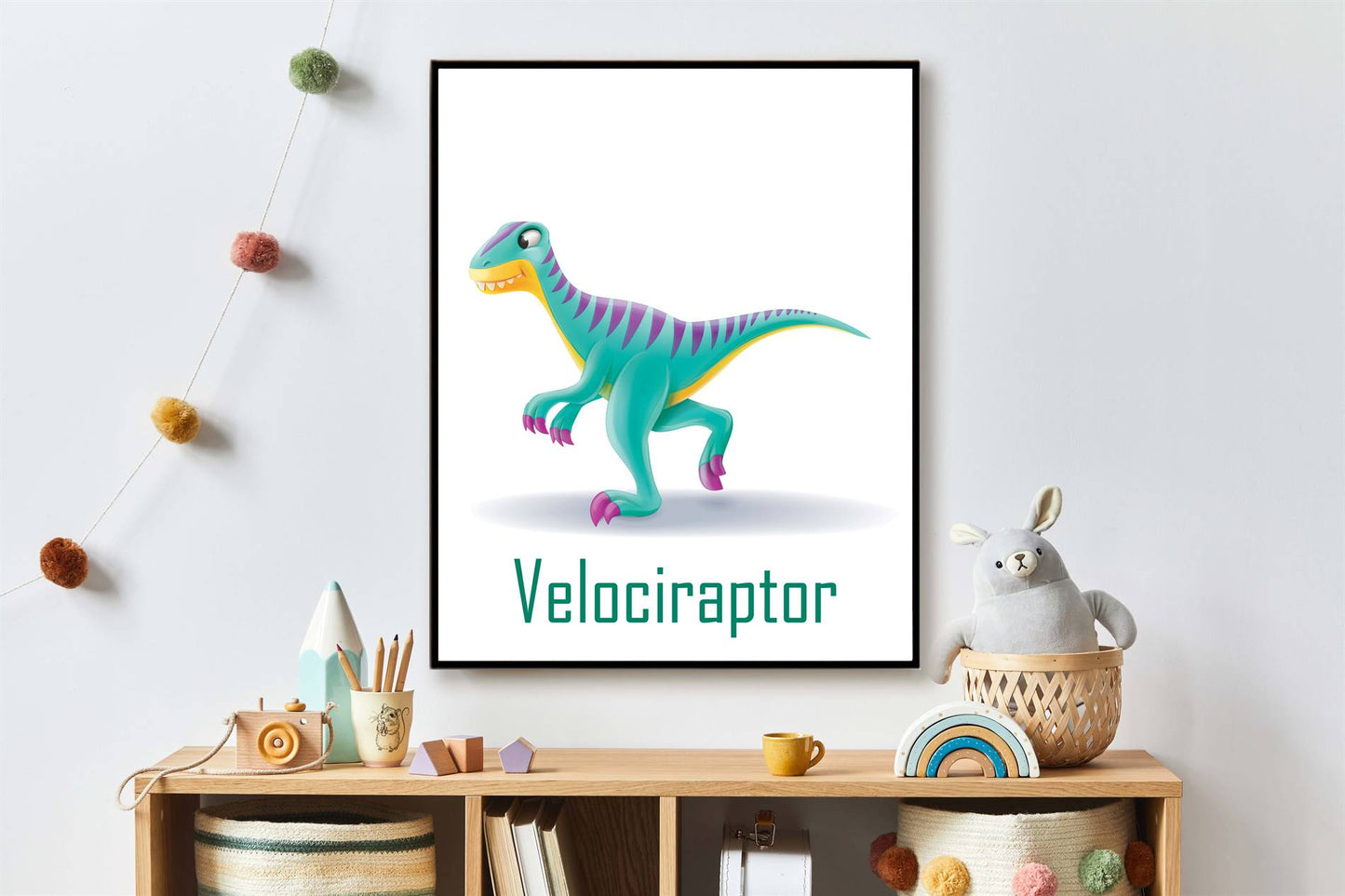 Lieve dino raptor met naam - Dinosaurussen