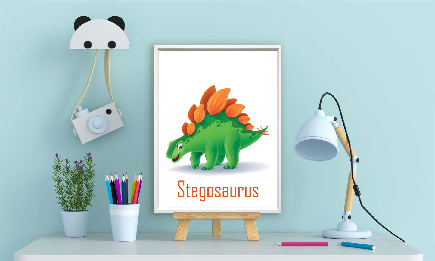 Lieve dino stegosaurus met naam - Dinosaurussen