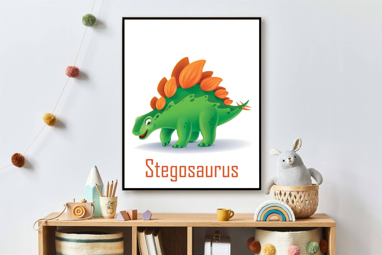 Lieve dino stegosaurus met naam - Dinosaurussen
