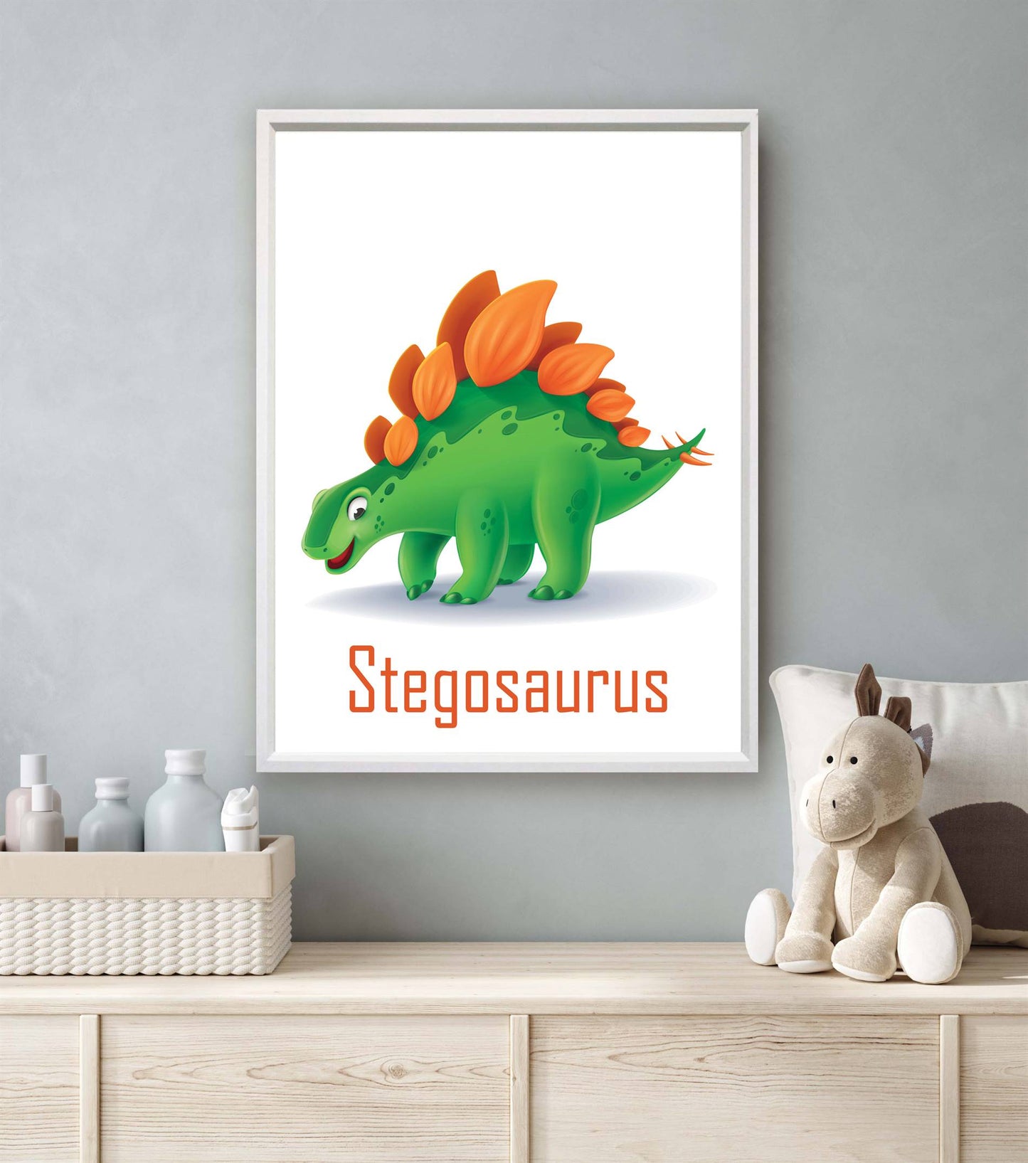Lieve dino stegosaurus met naam - Dinosaurussen