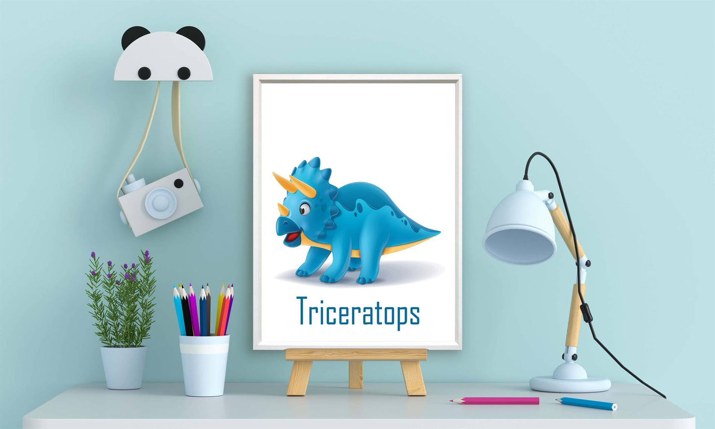 Lieve dino triceratops met naam - Dinosaurussen
