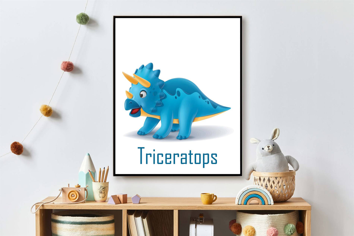 Lieve dino triceratops met naam - Dinosaurussen