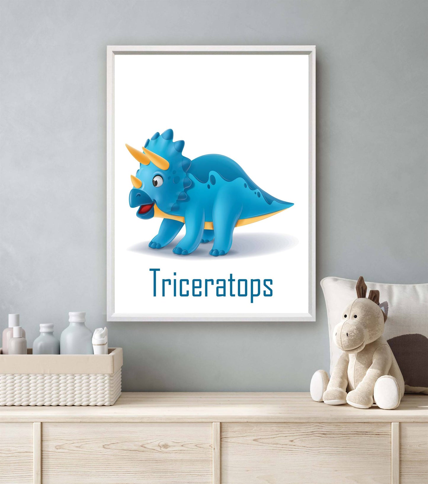 Lieve dino triceratops met naam - Dinosaurussen