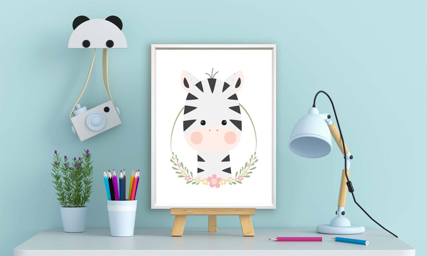 Lieve zebra met krans - Lieve jungle dieren