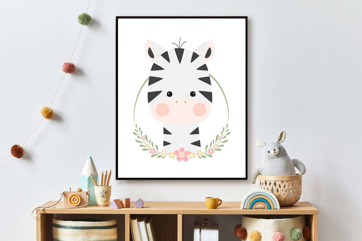 Lieve zebra met krans - Lieve jungle dieren